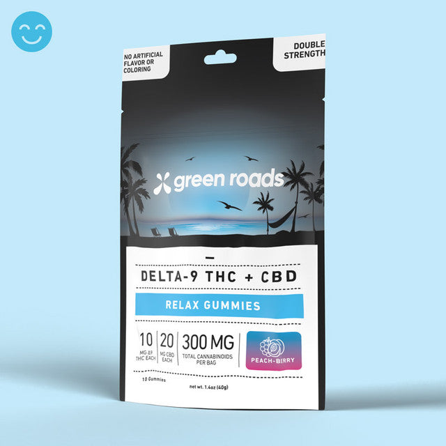 THC CBD RELAX GUMMIES 300MG 10CT PEACH