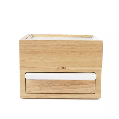 MINI STOWIT JEWELRY BOX - NATURAL/WHITE