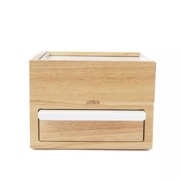 MINI STOWIT JEWELRY BOX - NATURAL/WHITE