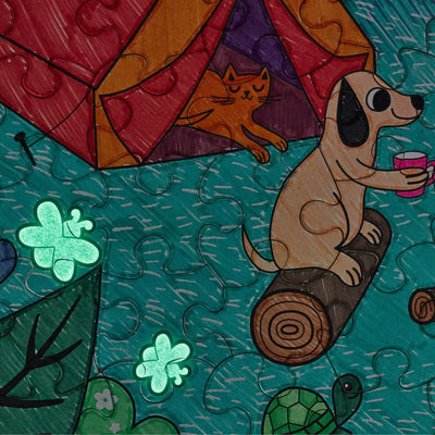 12 PACK 100 PIECE COLOUR BY NUMBER CAMPING SURPRISE PUZZLE