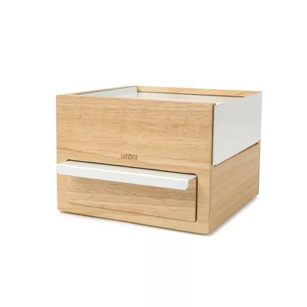 MINI STOWIT JEWELRY BOX - NATURAL/WHITE