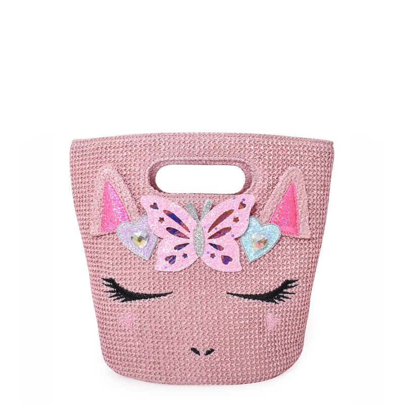 GWEN BUTTERFLY CROWN STRAW TOTE BAG