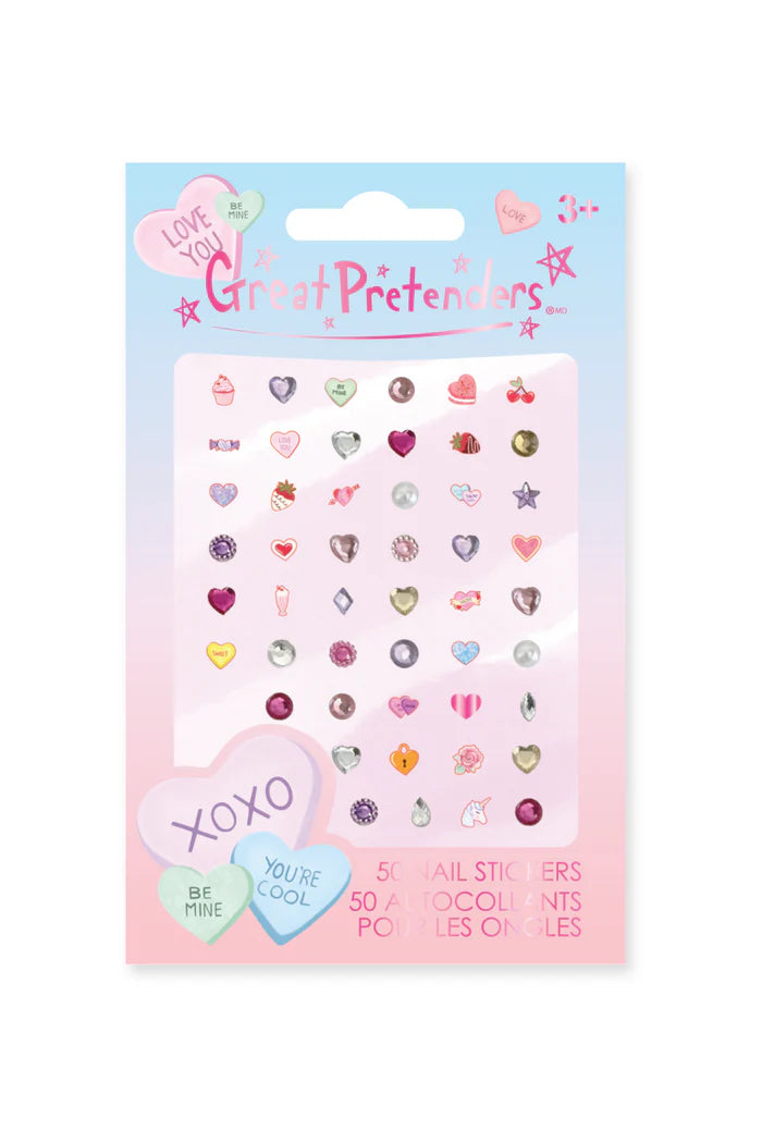 50 PIECE CANDY HEART NAIL STICKERS