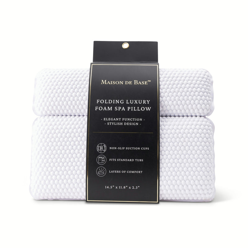 FOLDING LUXURY FOAM SPA PILLOW - WHITE