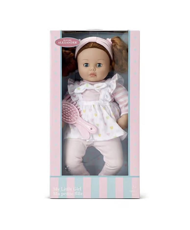 MY LITTLE GIRL POLKADOT PINAFORE DOLL - LIGHT SKIN TONE