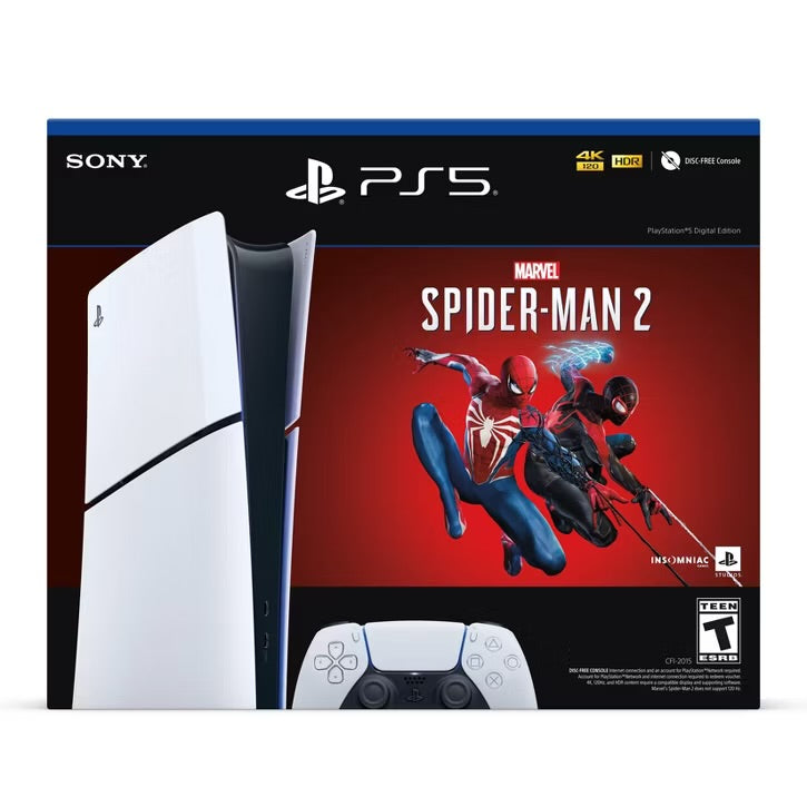 PLAYSTATION 5 SLIM DIGITAL EDITION CONSOLE SPIDER-MAN BUNDLE - SLIM