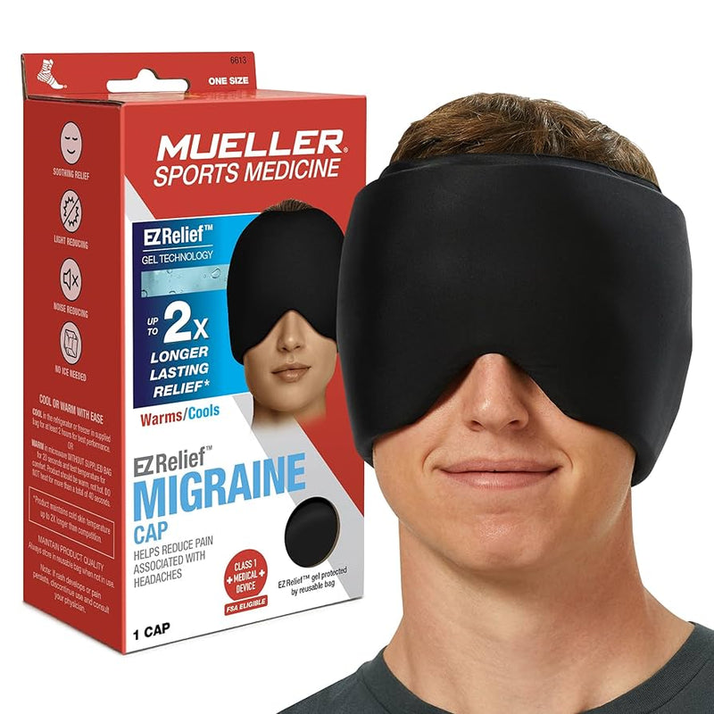 EZ RELIEF MIGRAINE CAP BLACK ONE SIZE