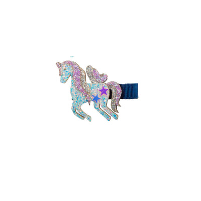 BOUTIQUE NAVY UNICORN AND STAR HAIRCLIPS