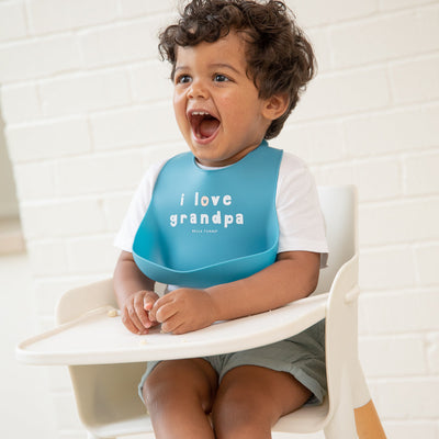 WONDER BIB SILICONE BABY BIB - I LOVE GRANDPA