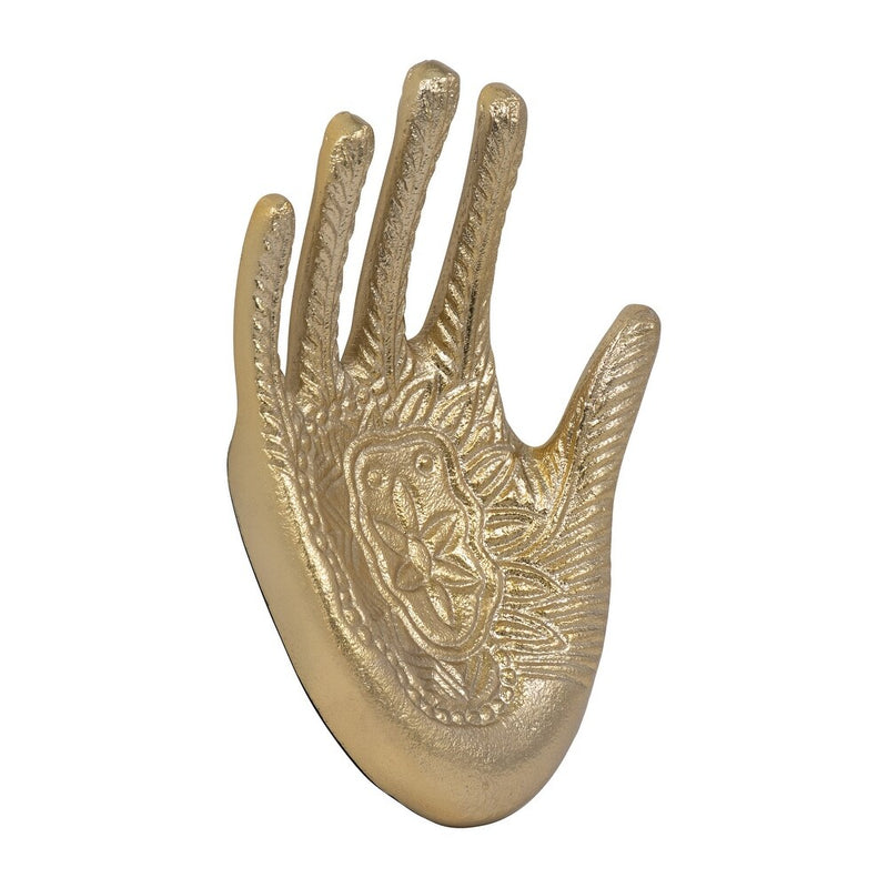 METAL CHAMPAGNE 8" TATTOO HAND TRINKET TRAY