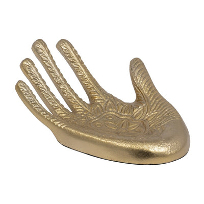 METAL CHAMPAGNE 8" TATTOO HAND TRINKET TRAY