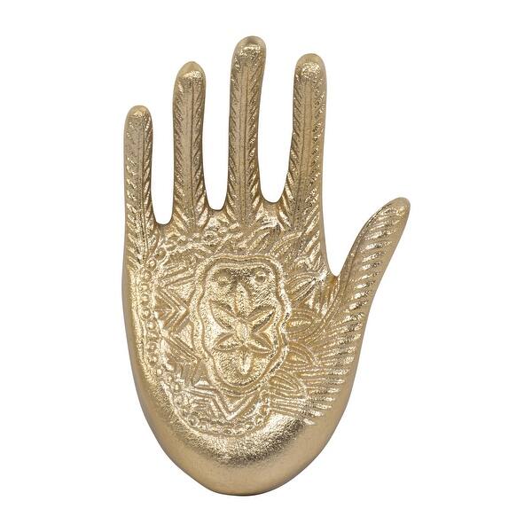 METAL CHAMPAGNE 8" TATTOO HAND TRINKET TRAY