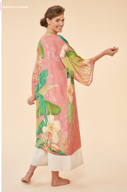 DELICATE TROPICAL IN CANDY KIMONO GOWN