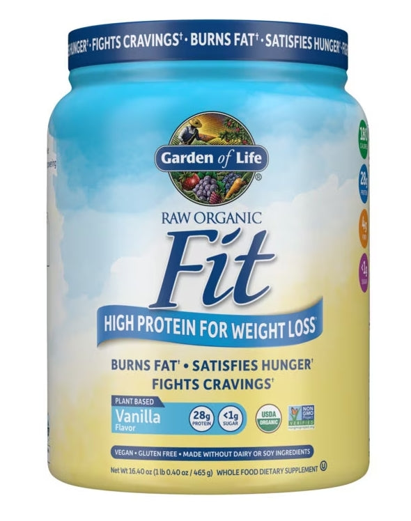 ORGANIC RAW FIT VANILLA 465G (14.8OZ)