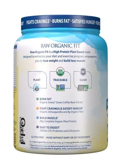 ORGANIC RAW FIT VANILLA 465G (14.8OZ)