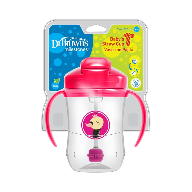 BABY`S FIRST STRAW CUP PINK 9OZ 270ML