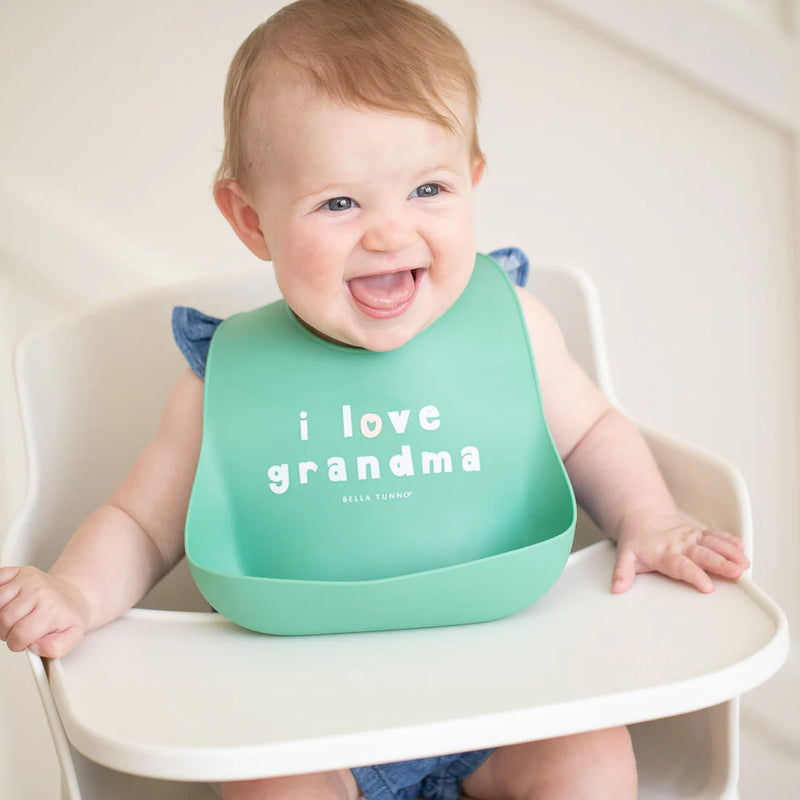 WONDER BIB SILICONE BABY BIB - I LOVE GRANDMA