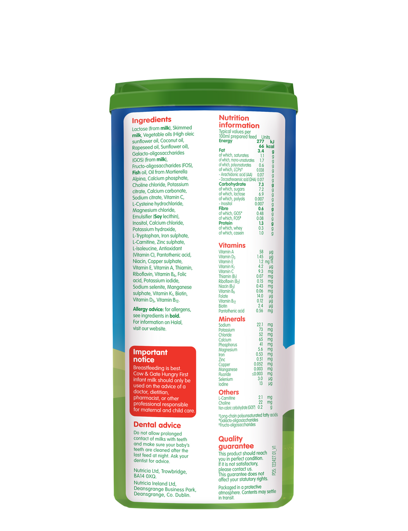 HUNGRY FIRST INFANT MILK FROM BIRTH 800g