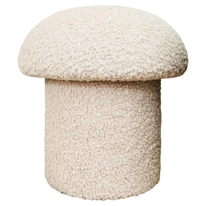 17 X 17" MUSHROOM BOUCLE OTTOMAN - IVORY