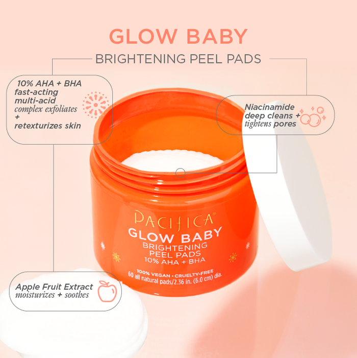 GLOW BABY BRIGHTENING PEEL PADS 60CT