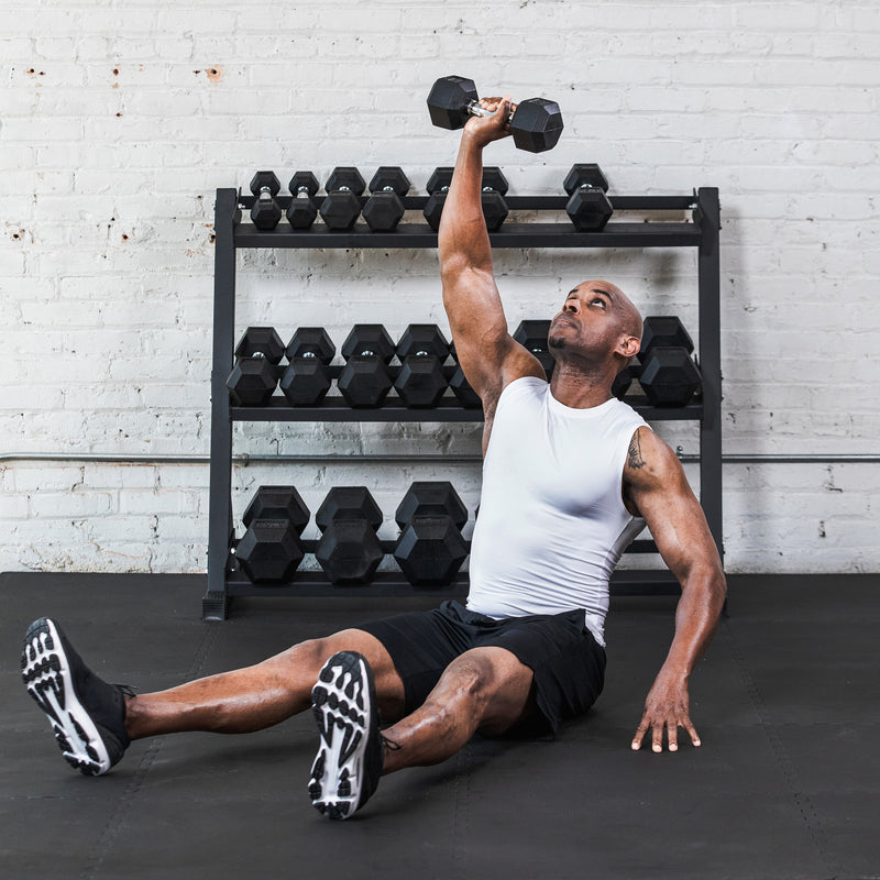 HEX RUBBER DUMBBELL RACK 3-TIER