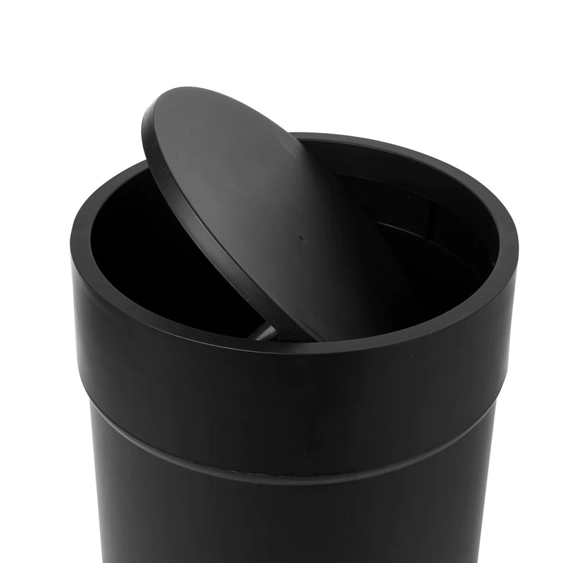 TOUCH WASTE CAN WITH LID BLACK