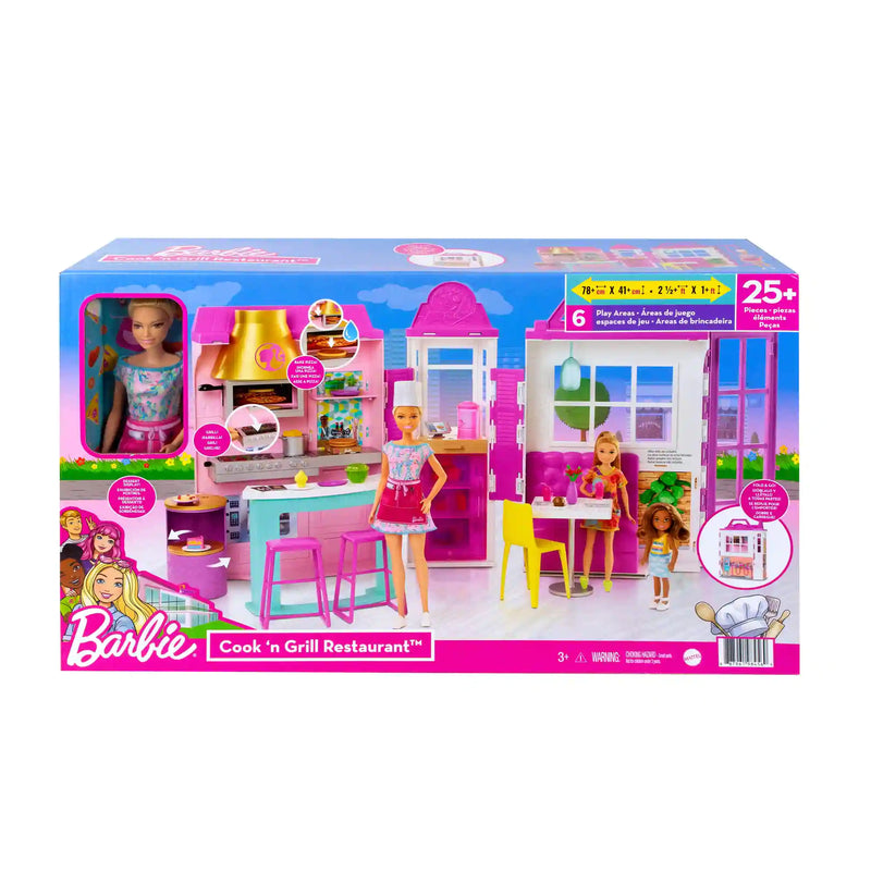 BARBIE COOK`N GRILL RESTURANT DOLL AND PLAYSET