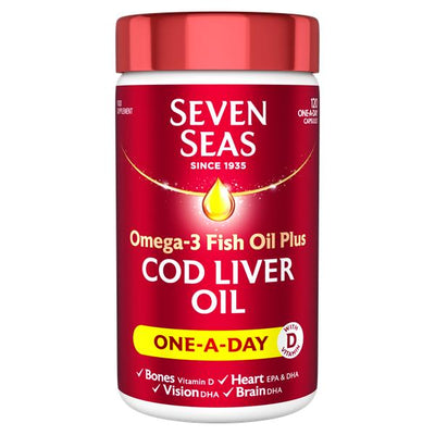 OMEGA-3 FISH OIL PLUS COD LIVER OIL ONE-A-DAY - 120 CAPSULES