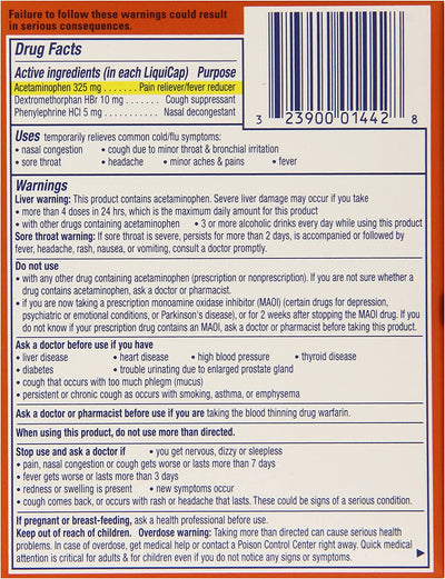 DAYQUIL COLD & FLU MULTI-SYMPTOM RELIEF 16CT LIQUICAPS