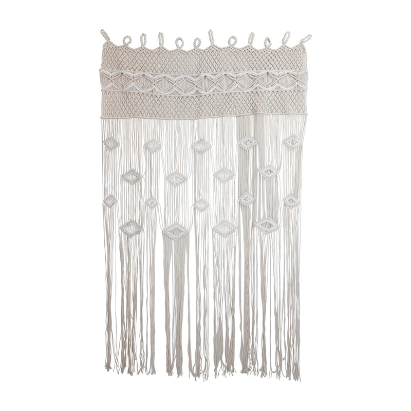 HAND-WOVEN COTTON BLEND MACRAME CURTAIN